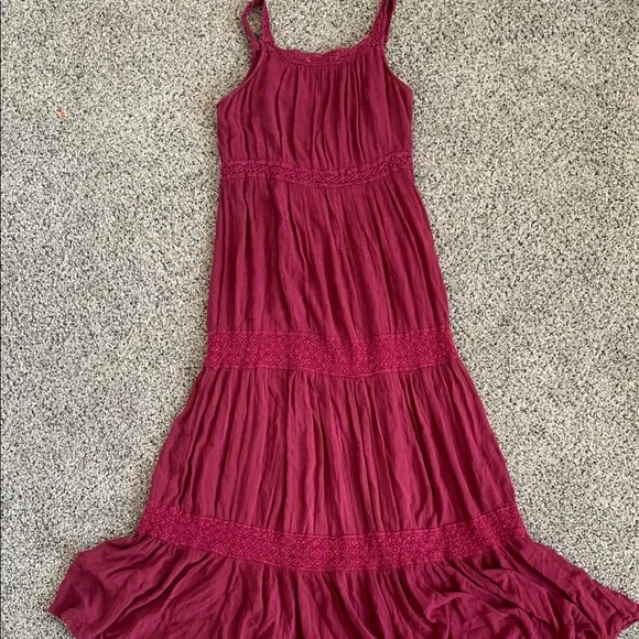 burgundy western dress WINE IN THE Sun FAUX SUEDE MINI DRESS L FLYING TOMATO BURGUNDY / L
